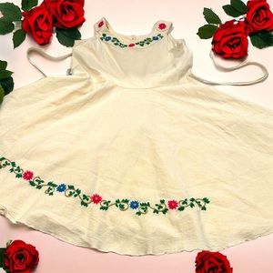 Eloy hand stitched floral girls dress size 8 unique and one of a kind